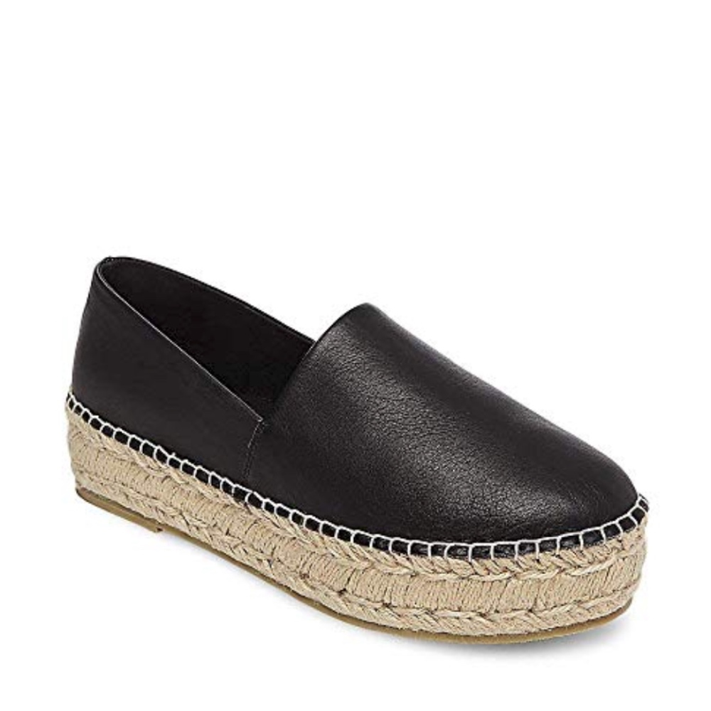 Steve Madden Black Platform Espadrille Flat